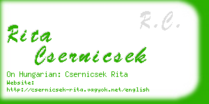 rita csernicsek business card